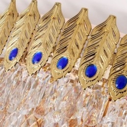 Crystal süllyesztett rögzítésű, kerek, galvanizált Phoenix Tail Gold luxus dekoratív mennyezeti lámpa