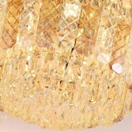 Crystal süllyesztett rögzítésű, kerek, galvanizált Phoenix Tail Gold luxus dekoratív mennyezeti lámpa