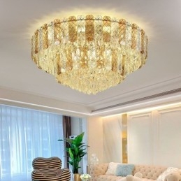 Crystal süllyeszthető dupla rétegű kerek luxus dekoratív mennyezeti lámpa 80 cm