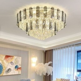 Crystal süllyeszthető dupla rétegű kerek luxus dekoratív mennyezeti lámpa 80 cm