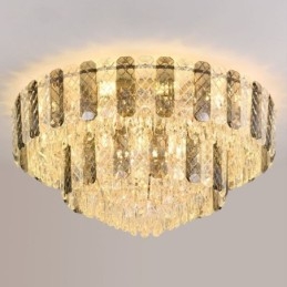 Crystal süllyeszthető dupla rétegű kerek luxus dekoratív mennyezeti lámpa 80 cm