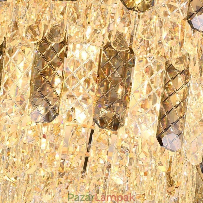 Crystal süllyeszthető dupla rétegű kerek luxus dekoratív mennyezeti lámpa 80 cm