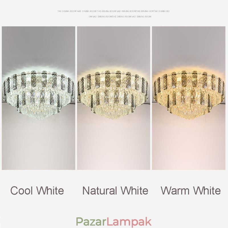Crystal süllyeszthető dupla rétegű kerek luxus dekoratív mennyezeti lámpa 80 cm