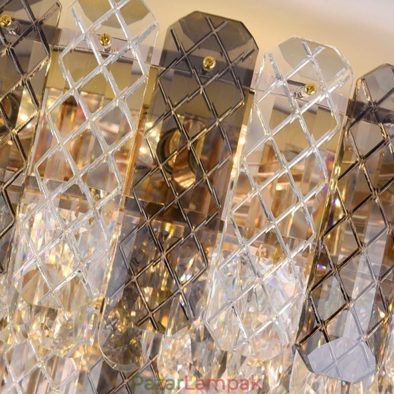 Crystal süllyeszthető dupla rétegű kerek luxus dekoratív mennyezeti lámpa 80 cm
