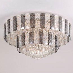 Crystal süllyeszthető dupla rétegű kerek luxus dekoratív mennyezeti lámpa 80 cm