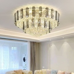 Crystal süllyeszthető dupla rétegű kerek luxus dekoratív mennyezeti lámpa 80 cm