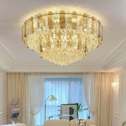 Crystal süllyeszthető dupla rétegű kerek luxus dekoratív mennyezeti lámpa 80 cm