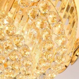 Crystal süllyesztett, kerek galvanikus arany luxus dekoratív mennyezeti lámpa 80 cm