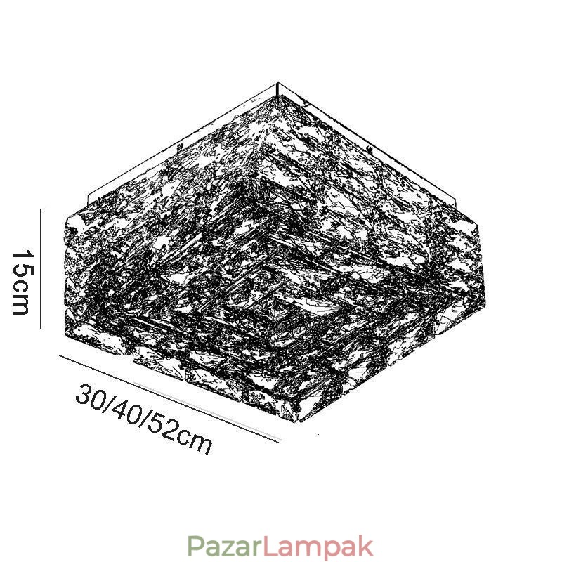 Crystal mennyezeti lámpa süllyesztve, három színben szabályozható
