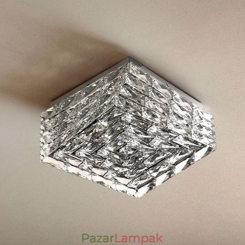 Crystal mennyezeti lámpa süllyesztve, három színben szabályozható