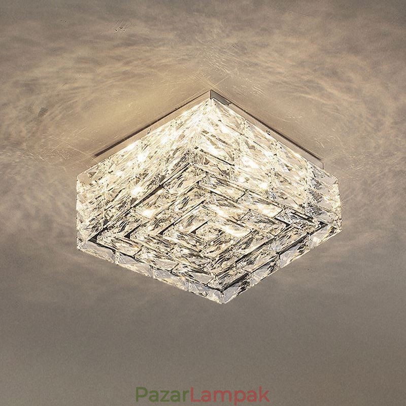 Crystal mennyezeti lámpa süllyesztve, három színben szabályozható