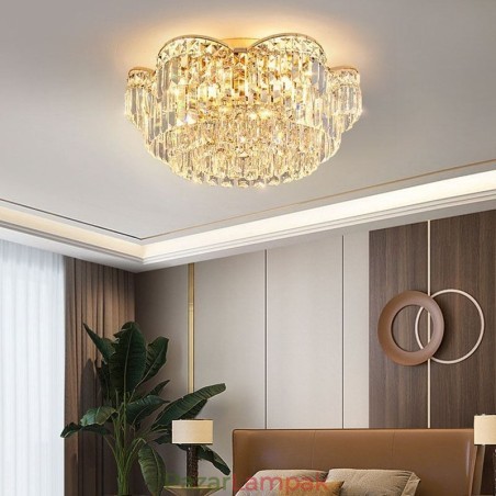 Crystal süllyeszthető luxus, kerek kristály dekorációs mennyezeti lámpa Crystal süllyeszthető luxus, kerek kristály dekorációs mennyezeti lámpa