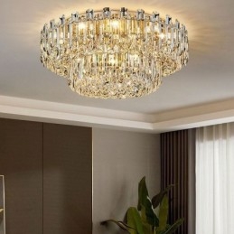 Luxus Crystal süllyesztett szerelésű, kerek kristálydekorációs mennyezeti lámpa