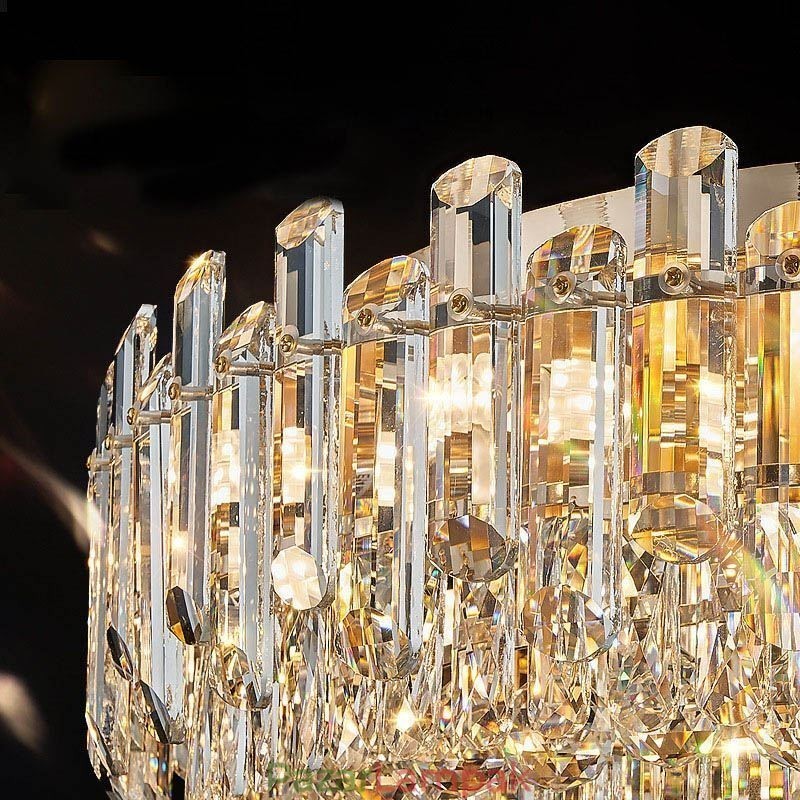 Luxus Crystal süllyesztett szerelésű, kerek kristálydekorációs mennyezeti lámpa
