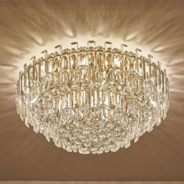 Luxus Crystal süllyesztett szerelésű, kerek kristálydekorációs mennyezeti lámpa