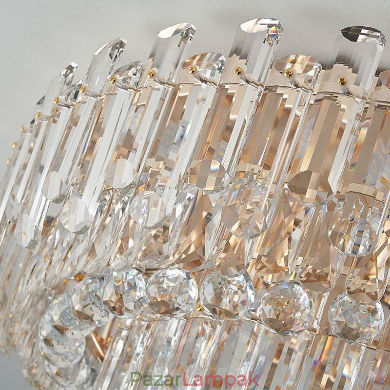 Luxus Crystal süllyesztett szerelésű, kerek kristálydekorációs mennyezeti lámpa