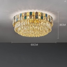 Crystal süllyesztett rögzítésű kerek kristály dekoráció mennyezeti könnyű kristályhéj lámpaernyő