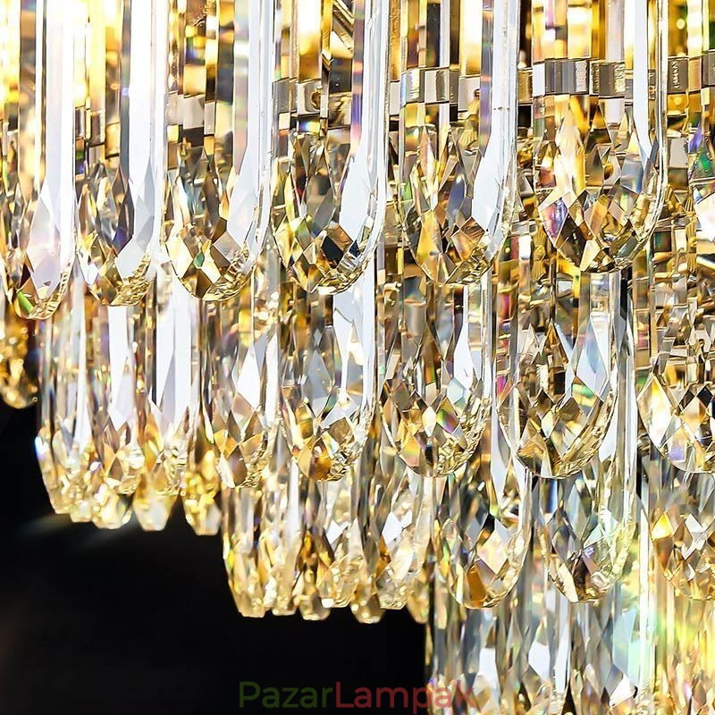 Crystal süllyesztett rögzítésű kerek kristály dekoráció mennyezeti könnyű kristályhéj lámpaernyő