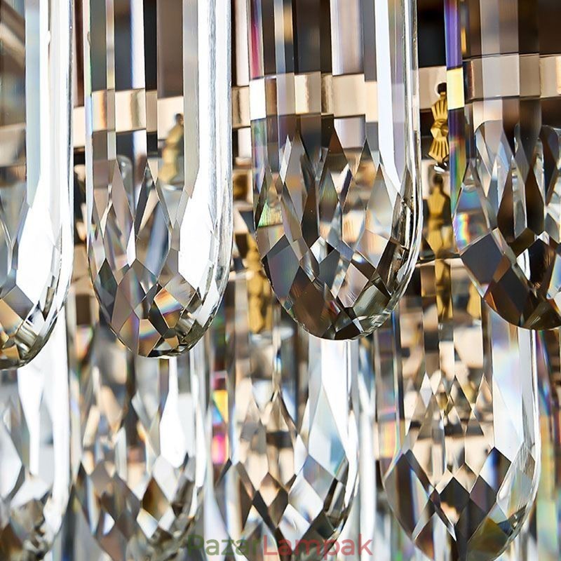 Crystal süllyesztett rögzítésű kerek kristály dekoráció mennyezeti könnyű kristályhéj lámpaernyő