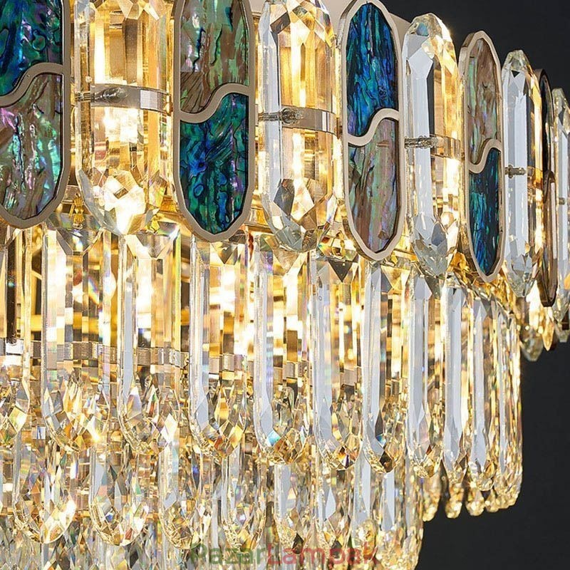 Crystal süllyesztett rögzítésű kerek kristály dekoráció mennyezeti könnyű kristályhéj lámpaernyő