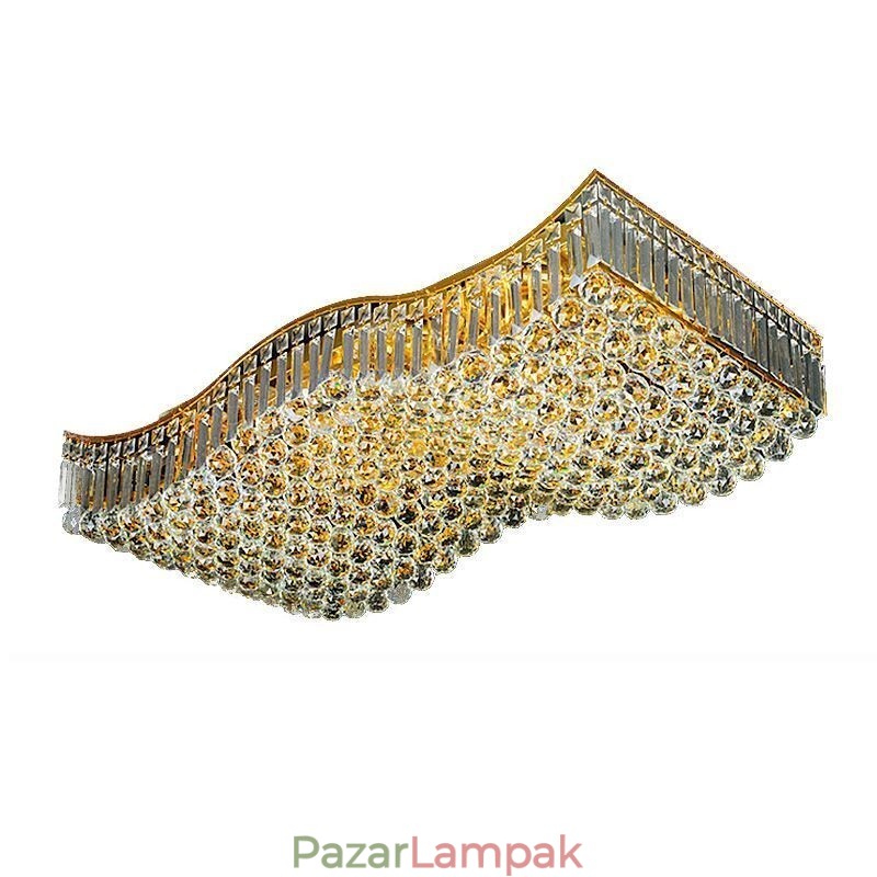 Európai Crystal süllyesztett téglalap csillár