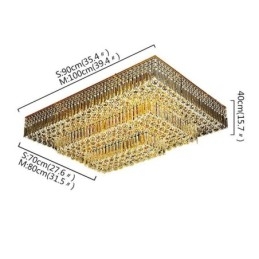 Modern, süllyesztett, háromszintes kristálycsillár