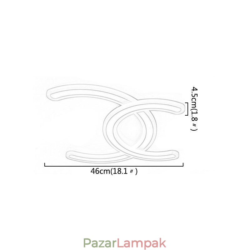 Modern, egyszerű süllyesztett C betűs akril mennyezeti lámpa