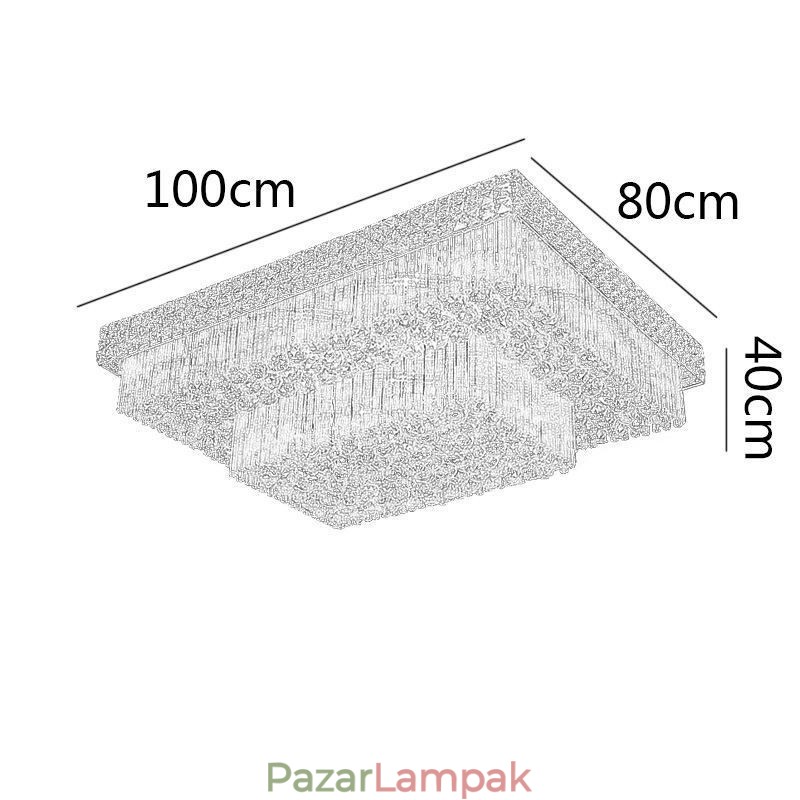 European Flush Mount Square kristálycsillár