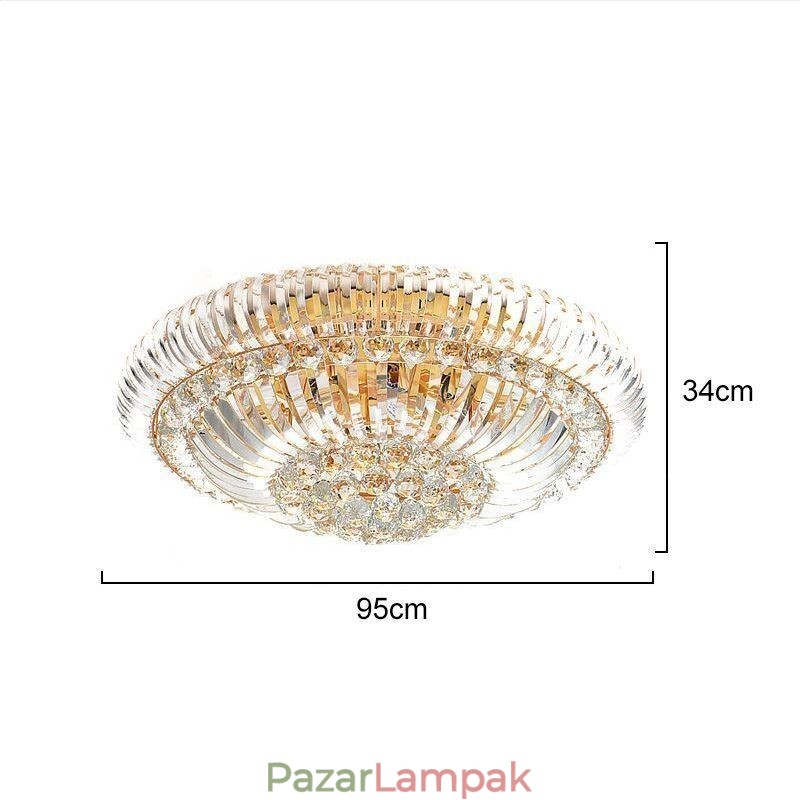 Modern, egyszerű süllyesztett, kerek kristályvilágítás