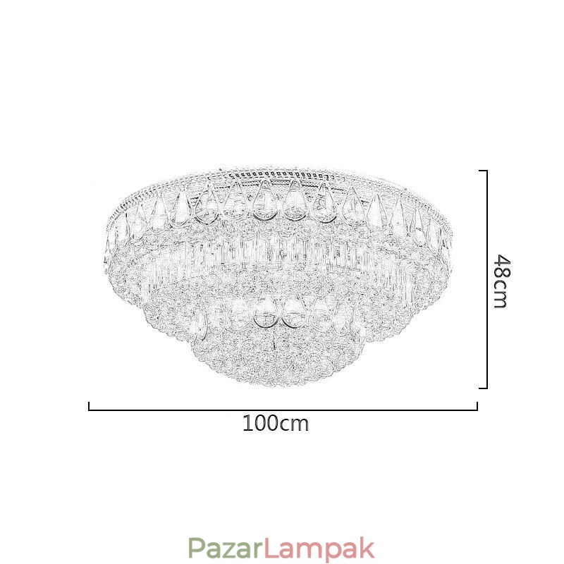 Luxus süllyesztett, kristály mennyezeti lámpa, kerek lámpa