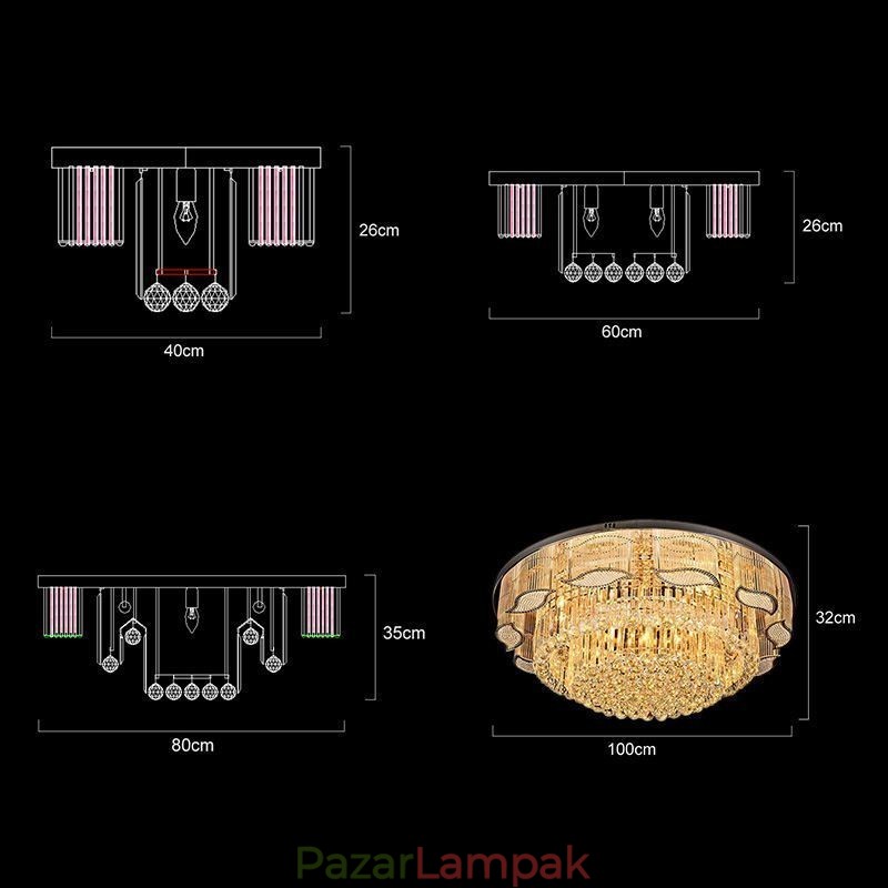 Kristály mennyezeti lámpa, kortárs, egyszerű, kerek, süllyesztett lámpatest