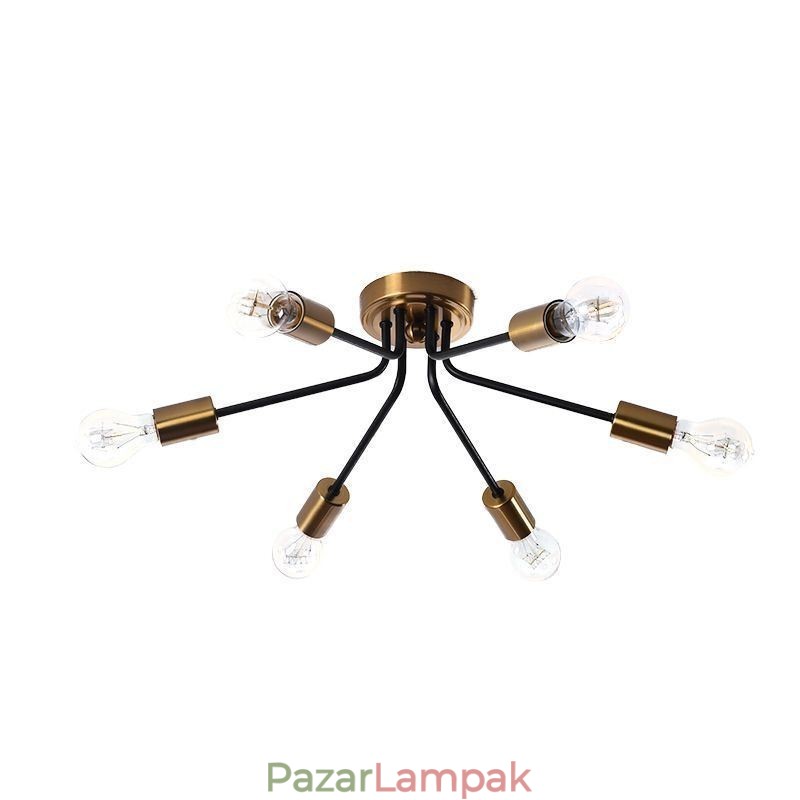 Sputnik Chandelier 6 Light, félig süllyesztett mennyezeti lámpatest