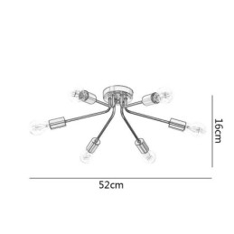 Sputnik Chandelier 6 Light, félig süllyesztett mennyezeti lámpatest