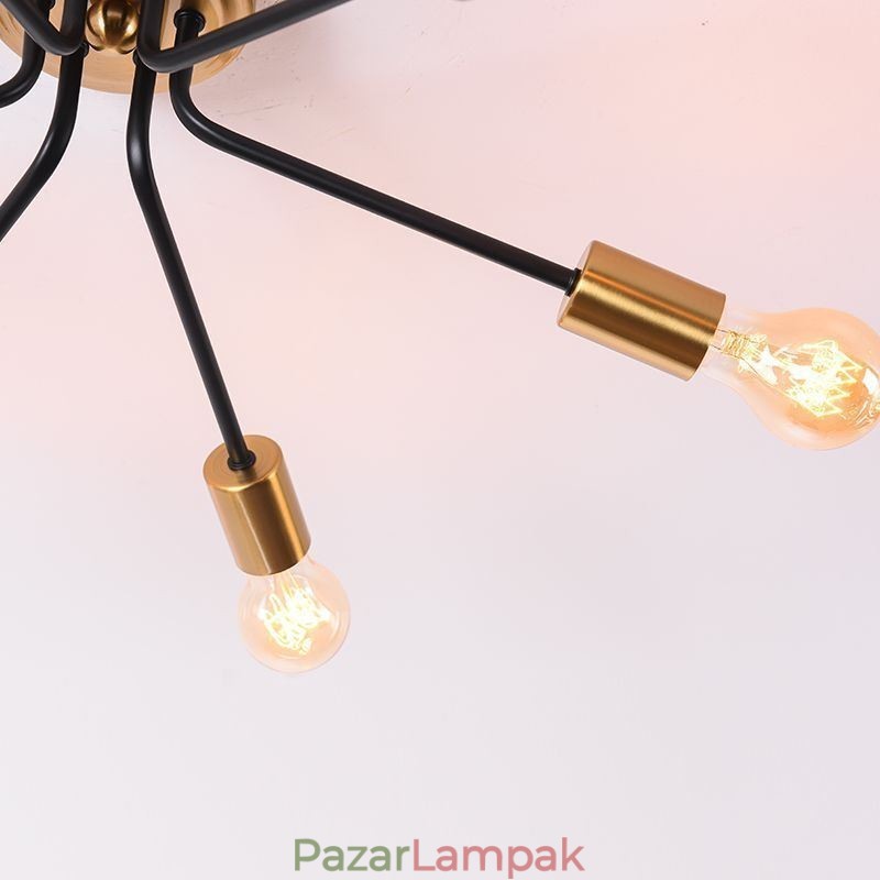 Sputnik Chandelier 6 Light, félig süllyesztett mennyezeti lámpatest