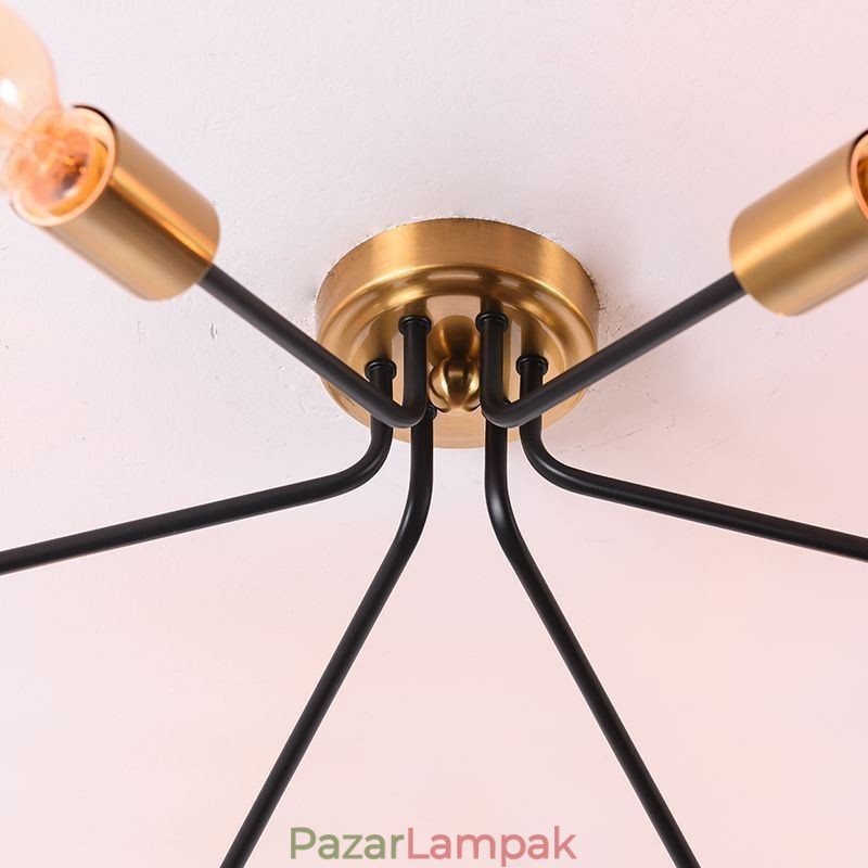 Sputnik Chandelier 6 Light, félig süllyesztett mennyezeti lámpatest