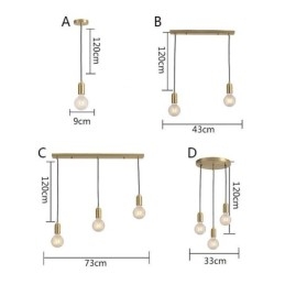 Nordic Brass 3 függőfürt Light Island kreatív minimalista lámpatest