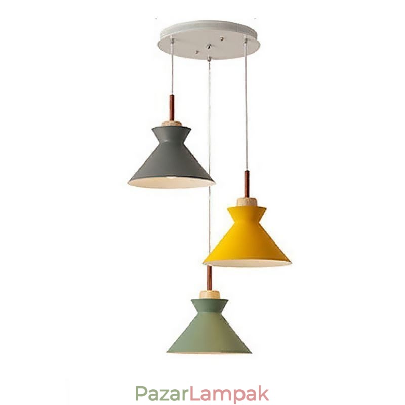 Nordic Macaron Island 3 Fény Függesztett Világítás Egyszerű Iron Arti Three Lights