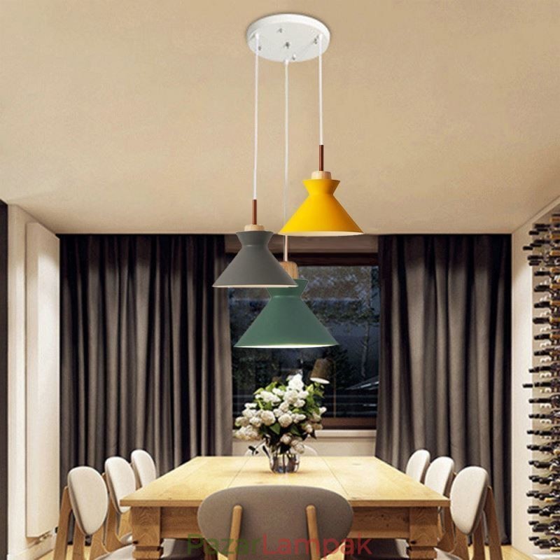 Nordic Macaron Island 3 Fény Függesztett Világítás Egyszerű Iron Arti Three Lights