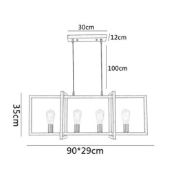 4 Fény függeszték Könnyűipari stílusú Lightingway