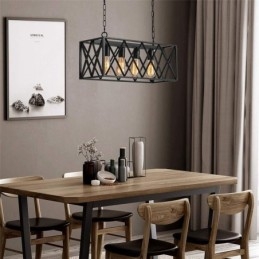 Rusztikus téglalap alakú függőlámpa 4 Light Farmhouse függőlámpa