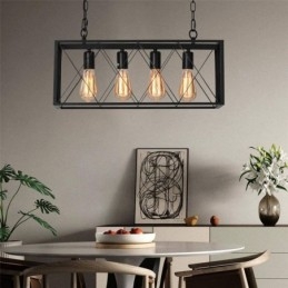 Rusztikus téglalap alakú függőlámpa 4 Light Farmhouse függőlámpa