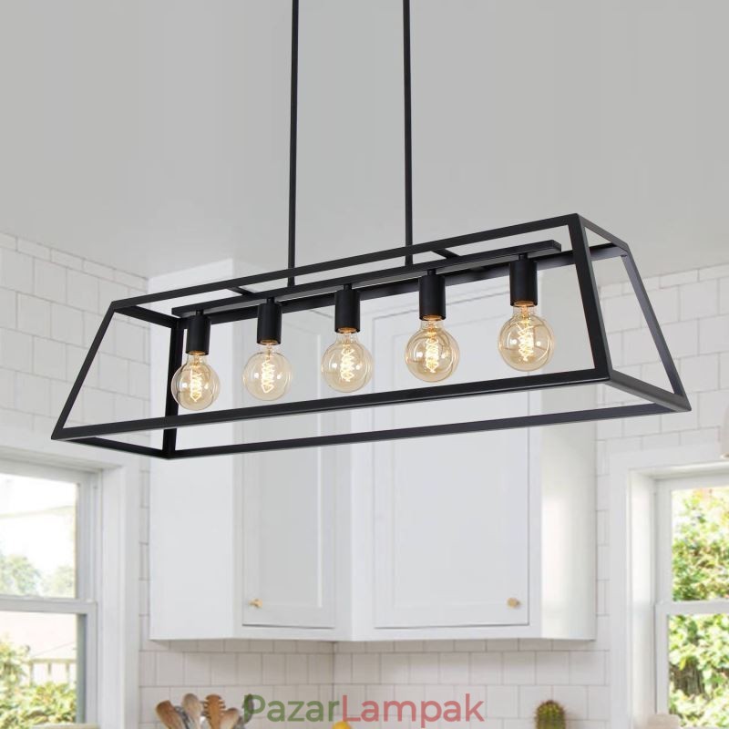 Ipari fém függőlámpa trapéz alakú függő mennyezeti lámpa