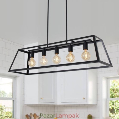 Ipari fém függőlámpa trapéz alakú függő mennyezeti lámpa