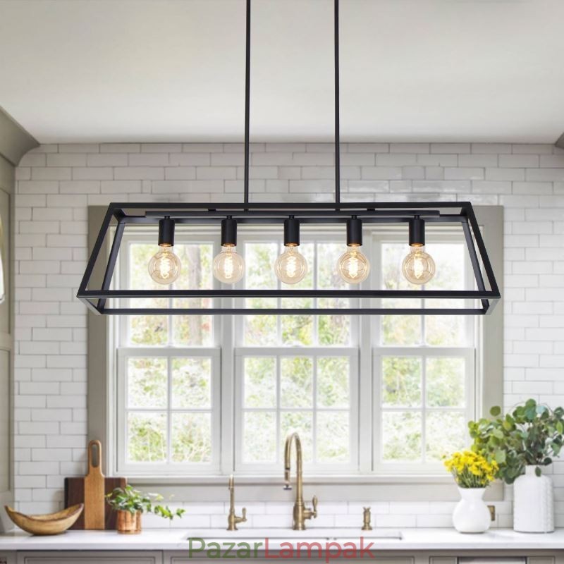 Ipari fém függőlámpa trapéz alakú függő mennyezeti lámpa