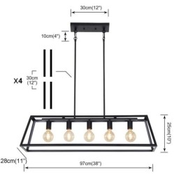 Ipari fém függőlámpa trapéz alakú függő mennyezeti lámpa
