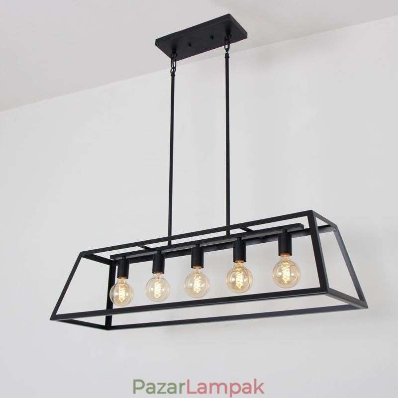 Ipari fém függőlámpa trapéz alakú függő mennyezeti lámpa