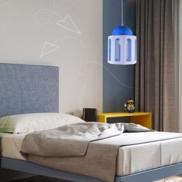 Vár alakú függőlámpa Modern kék-fehér színű fény