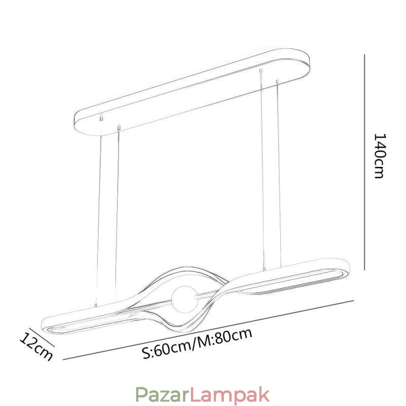 Modern, lineáris függőlámpa, hosszú csíkos függőlámpa