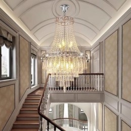 Modern kristálycsillár Kortárs, elegáns mennyezeti lámpatest duplex lépcső