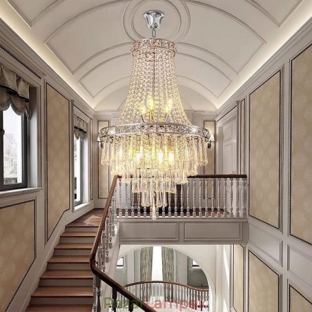 Modern kristálycsillár Kortárs, elegáns mennyezeti lámpatest duplex lépcső Modern kristálycsillár Kortárs, elegáns mennyezeti lámpatest duplex lépcső